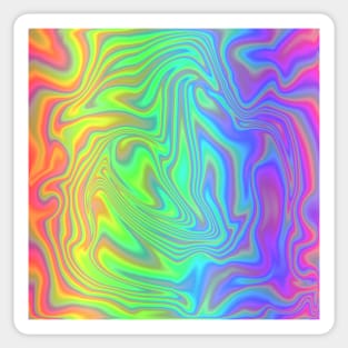 Psychedelic Rainbow Swirly Zebra Stripes Print Sticker